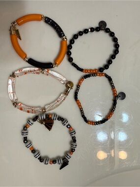 Erimish Orange, Black & White Women’s Bracelet Set